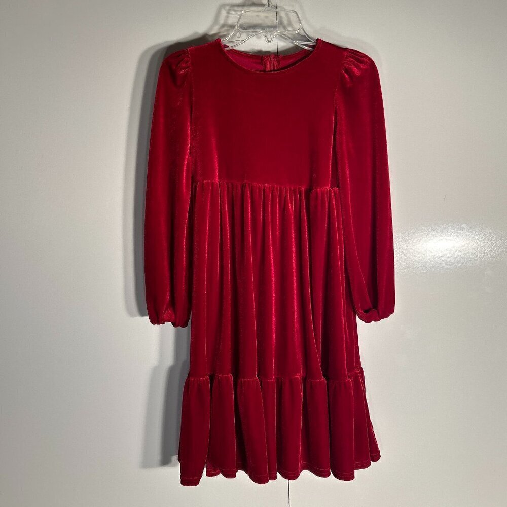 Red Velvet Girls SZ M Babydoll Dress Party Special Event Holiday Dressy